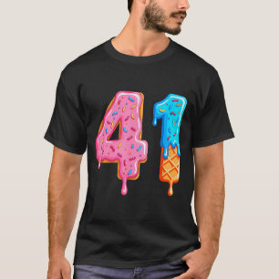 Drip 41 Meme Cool Baseball Style Number Forty One  T-Shirt
