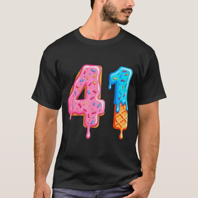 Drip 41 Meme Cool Baseball Style Number Forty One  T-Shirt (Front)