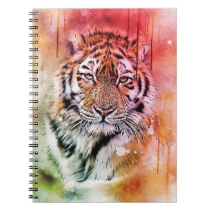 Drip Art Watercolor Tiger Notebook