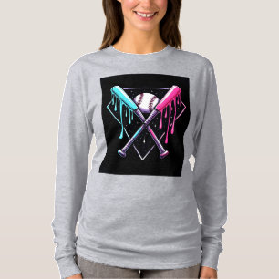 Drip Baseball Bat Magic – Neon Splash Home Plate T-Shirt