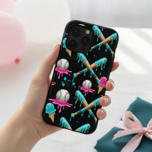 Drip Baseball Ice Cream Design Melting Baseball iPhone 15 Pro Case