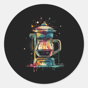 Drip Coffee Maker Barista Coffee Brewing Caffeine Classic Round Sticker