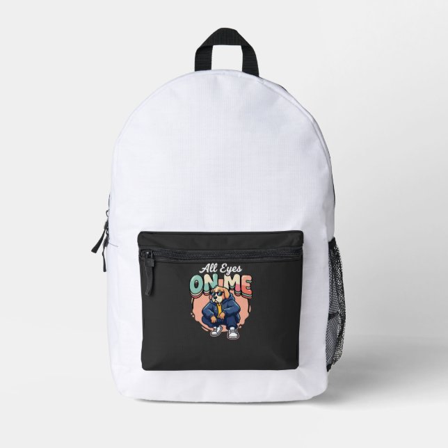 Drip Dog All Eyes On Me Printed Backpack (Front)