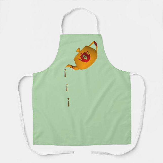 Drip Drip Double Teapot Mint Chef Baker        Apron (Front)