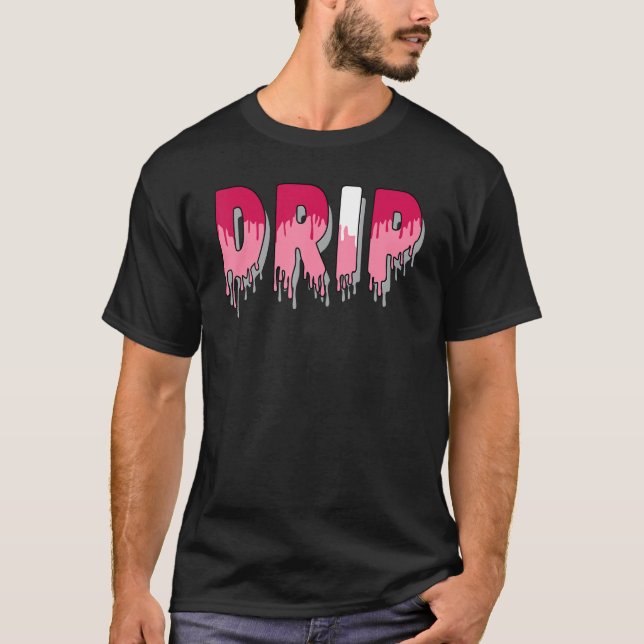 Drip Dripping Coral Chalk 1s Matching T-Shirt (Front)