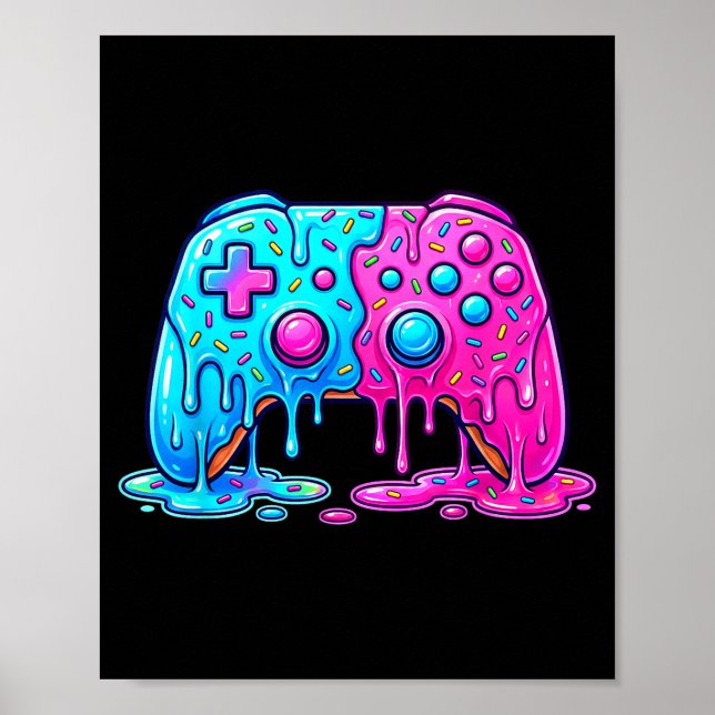 Drip Gamer Controller Boys Video Game Retro Gaming Poster (Front)