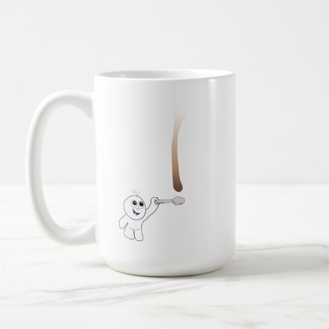 Drip Guy Catching Coffee Drop with a spoon Mug (Left)