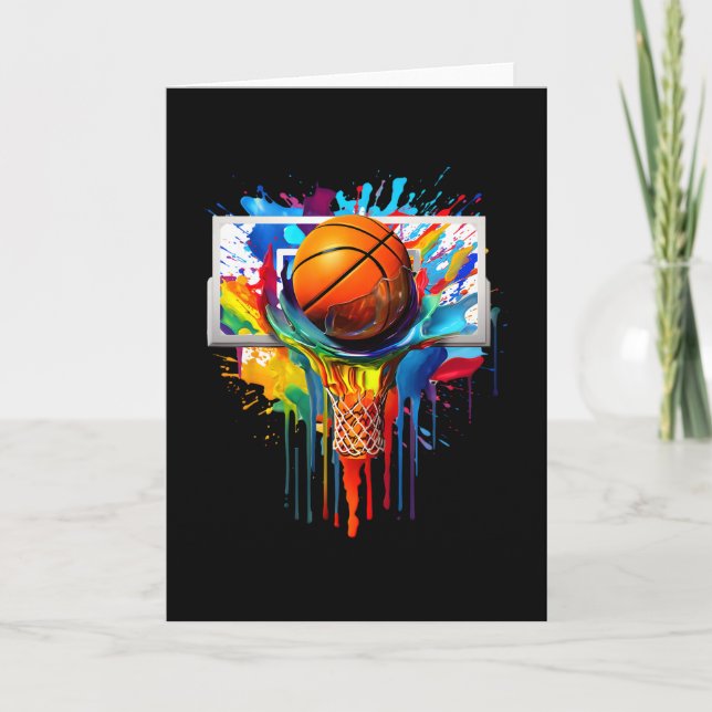 Drip Sketll Paint Splash Dripping Sketll Slam Dunk Card (Front)