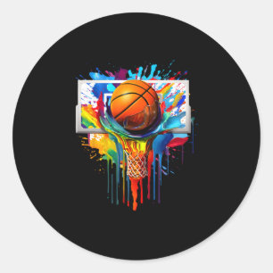 Drip Sketll Paint Splash Dripping Sketll Slam Dunk Classic Round Sticker