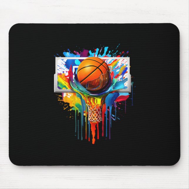 Drip Sketll Paint Splash Dripping Sketll Slam Dunk Mouse Pad (Front)