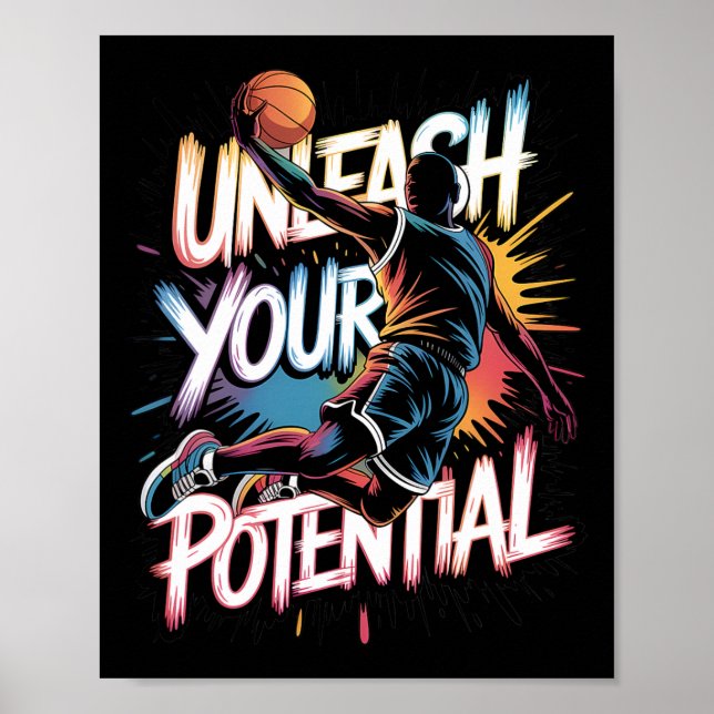 Drip Sketll Unleash Your Potential Slam Dunk Color Poster (Front)