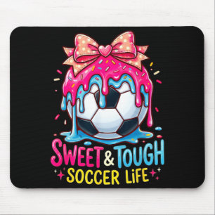 Drip Soccer Girl Girls Coquette Bow Soccer Mouse Pad