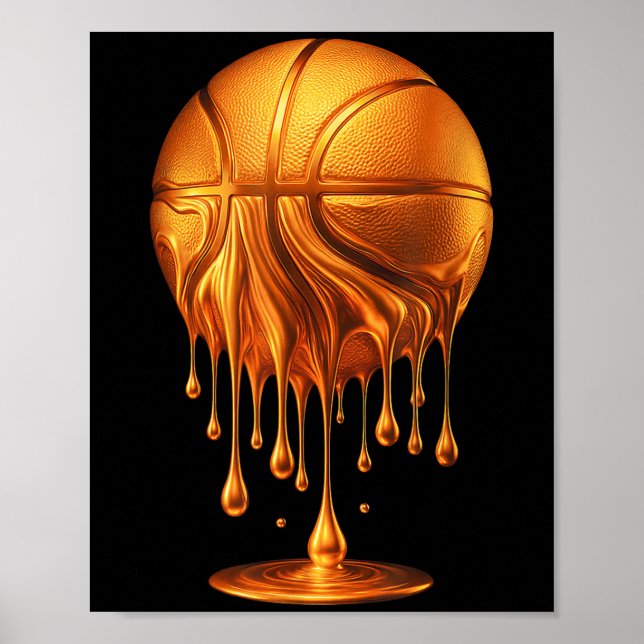 Dripng Gold Basketball Ball Hoop Net Slam Dunk Mvp Poster (Front)