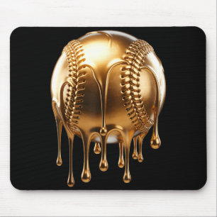 Dripng Gold Drip Baseball Game Day Player Coach Ba Mouse Pad