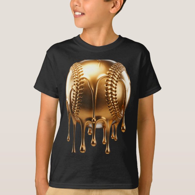 Dripng Gold Drip Baseball Game Day Player Coach Ba T-Shirt (Front)