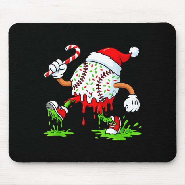 Dripng Ice Cream Baseball Santa Hat, Xmas Pajama K Mouse Pad (Front)