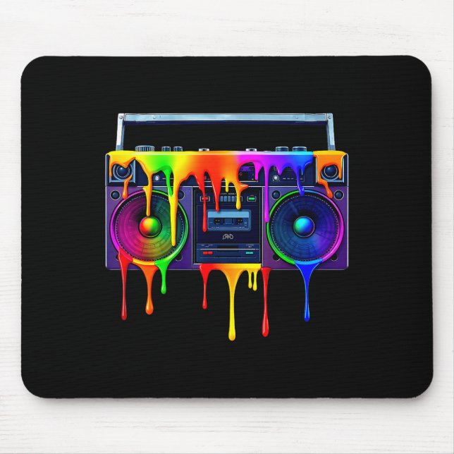 Dripng Paint Boombox Funny Old School 80s Music Hi Mouse Pad (Front)