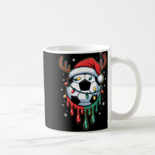 Dripng Soccer Ball Christmas Santa Hat Holiday Coffee Mug