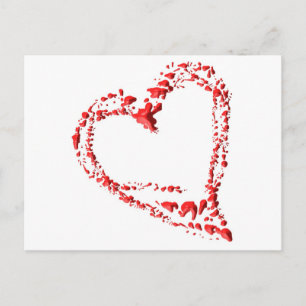 dripped heart postcard