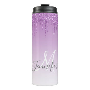Dripped Purple Glitter Thermal Tumbler