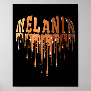 Drippin melanin heart love black history pride poster