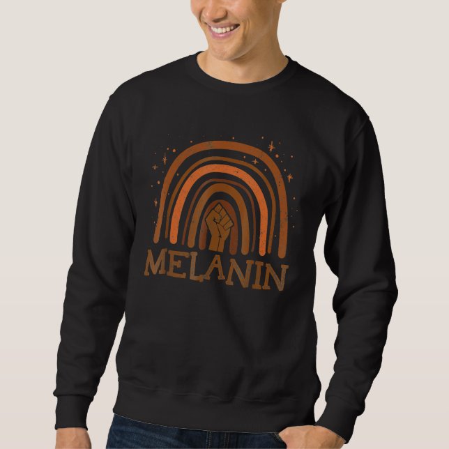 Drippin Melanin Rainbow Black History Month BLM Pr Sweatshirt (Front)