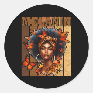 Drippin Melanin Shirt Women African Black History Classic Round Sticker