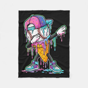 Dripping baseball drip boys ice cream drip basebal fleece blanket