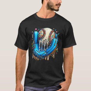 Dripping Baseball Drip Ice Cream Sprinkles Basebal T-Shirt