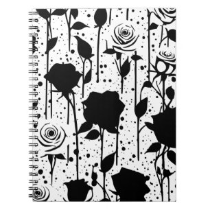 Dripping Black Roses Spiral Notebook