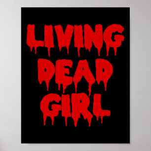 Dripping Blood Halloween Zombie Movie Living Dead  Poster