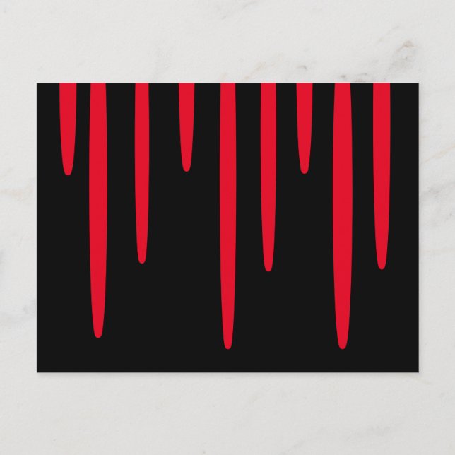 Dripping Blood Postcard (Black & Red) (Front)
