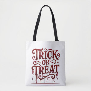 Dripping Blood Red Trick or Treat Tote Bag