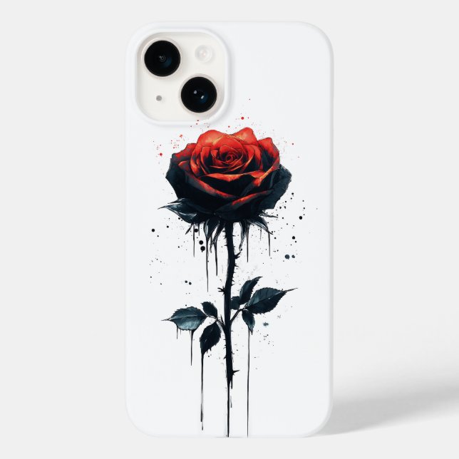 Dripping Blood Rose: Gothic Floral Art Case-Mate iPhone Case (Back)
