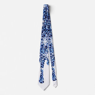 Dripping Blue Cheetah Sparkles Neck Tie