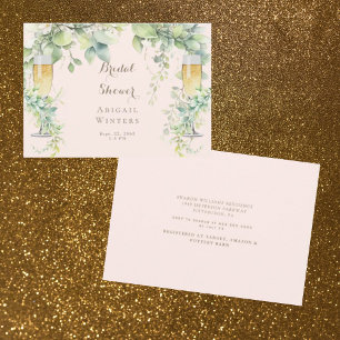 Dripping Botanical Champagne Blush Bridal Shower  Invitation