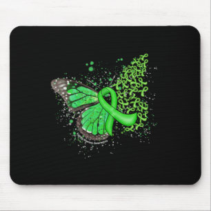 Dripping Butterfly Green Ribbon Kidney Disease Awa Mouse Pad