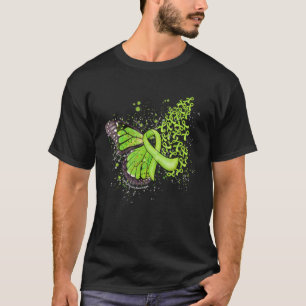 Dripping Butterfly Lime Green Ribbon Lyme Disease T-Shirt
