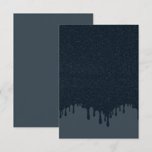 Dripping Charcoal RSVP Card – Textured Effect