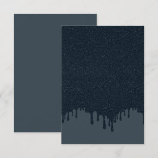 Dripping Charcoal RSVP Card – Textured Effect