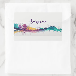 Dripping Colourful Scenery Rectangular Sticker