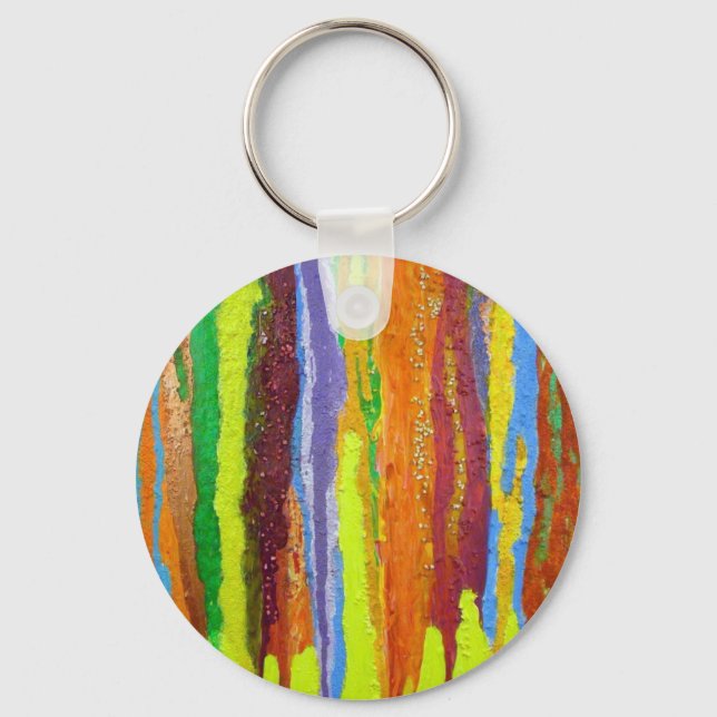 Dripping Colours Abstract Art Design Gifts Key Ring (Front)