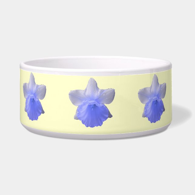Dripping Daffodil Blue Dog Bowl (Front)