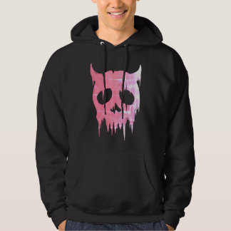 Dripping Demon Skull in Neon Pink Hoodie