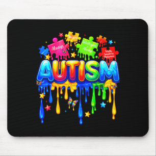 Dripping drip puzzle autistic autism awareness men mouse pad