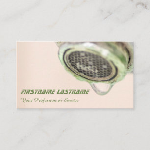 Dripping faucet plumber, tinsmith and metal roofer business card