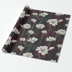 Dripping Floral Dark Wrap Wrapping Paper