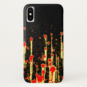 Dripping Fury Neon Yellow Red Abstract Art Feel It iPhone X Case