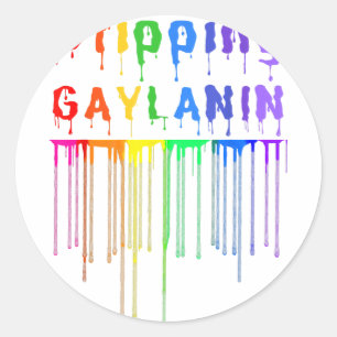 Dripping Gaylanin Gay Melanin Funny Gay Pride Mont Classic Round Sticker