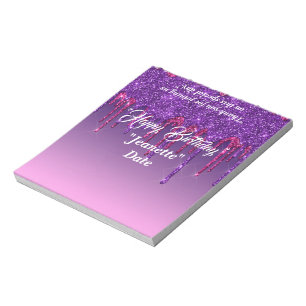 Dripping Glitter Candy Bar Wrapper Party Favours Notepad
